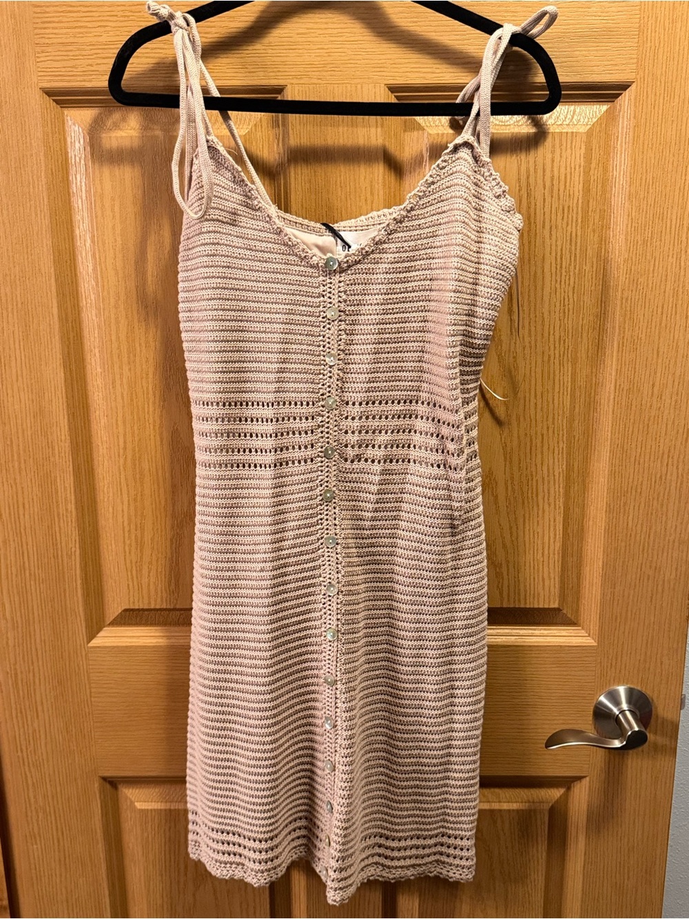 Olive & Oak Blush Crochet Button-Front Top